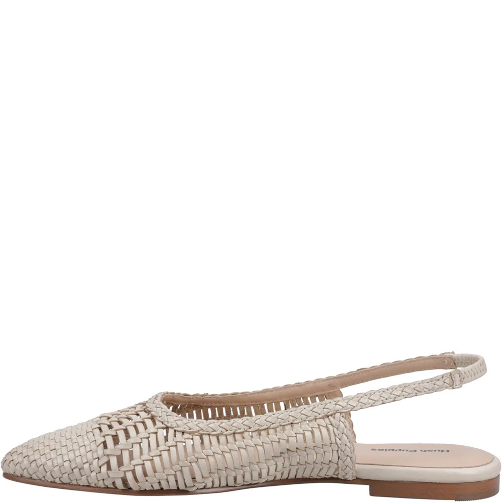 Cream Dalia Woven Slingback Ballerinas - Image 4