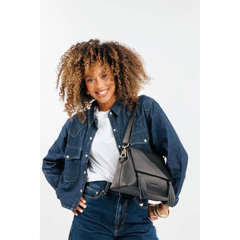 Black Jessie Leather Handbag - Image 5