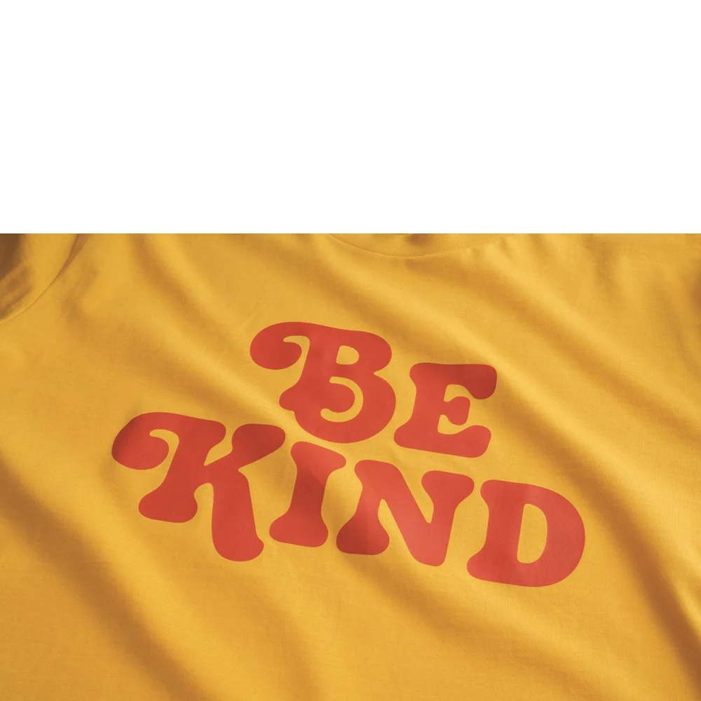 Yellow Be Kind Mens T-Shirt - Image 4