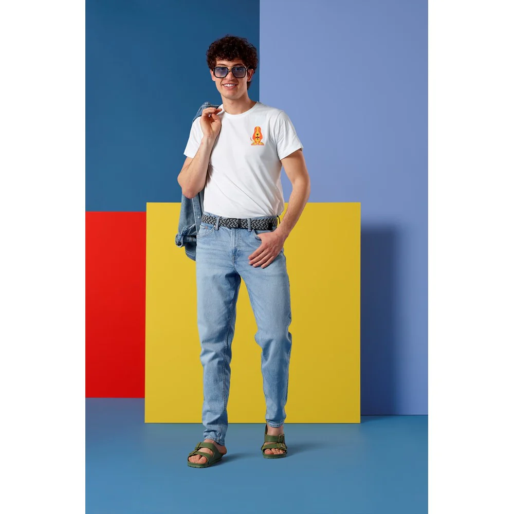 White Modern Basset Mens T-Shirt - Image 7