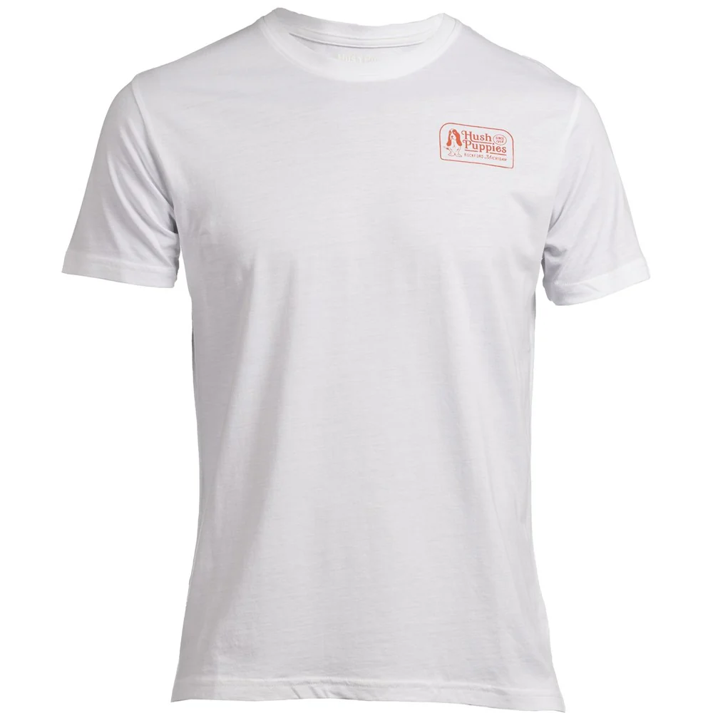 White Retro Basset Mens T-Shirt - Image 4