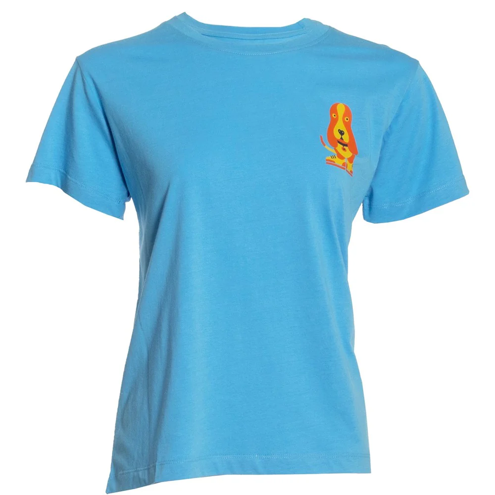 Blue Modern Basset Ladies T-Shirt - Image 4