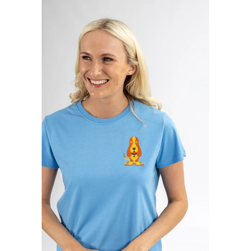 Blue Modern Basset Ladies T-Shirt - Image 6