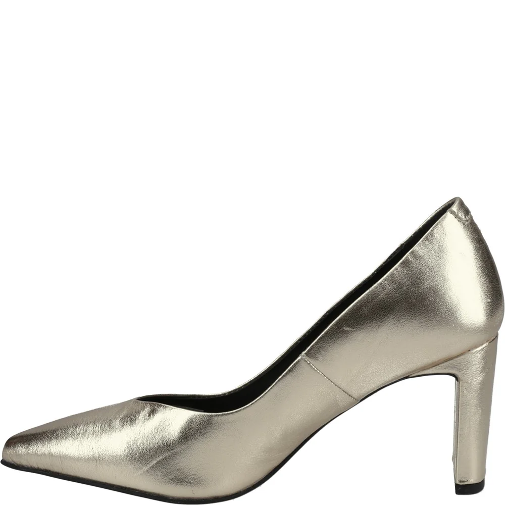 Gold Olivia Leather Court Shoes - Image 4