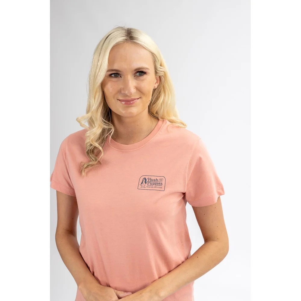 Pink Retro Basset Ladies T-Shirt - Image 6