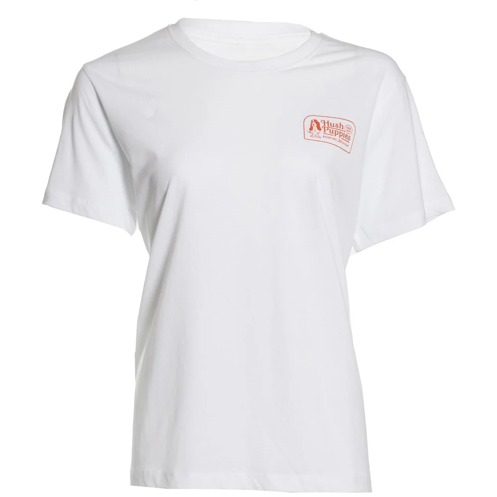 White Retro Basset Ladies T-Shirt - Image 4