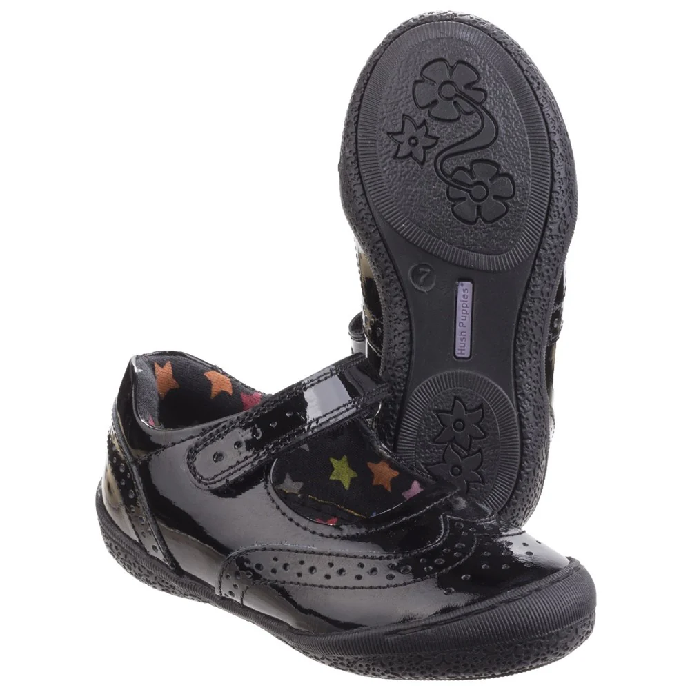 Black Patent Rina Patent Infant School Shoes - Image 3