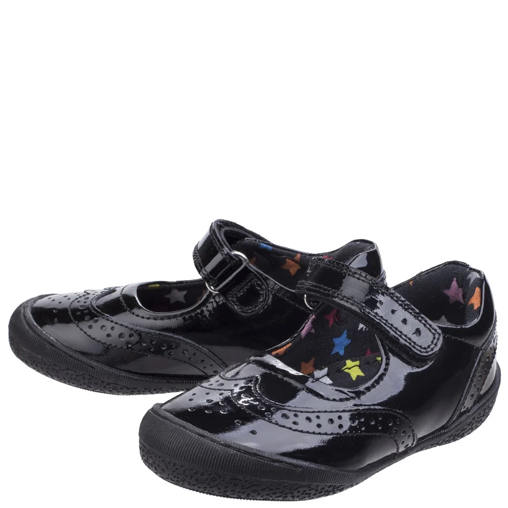 Black Patent Rina Patent Infant School Shoes - Image 6