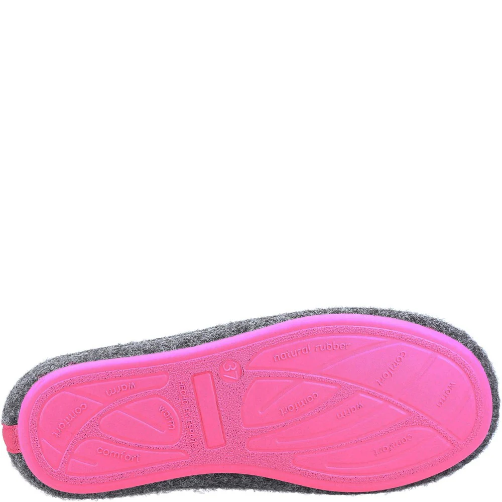 Charcoal/Pink Womens Recycled Good Slippers - Image 3